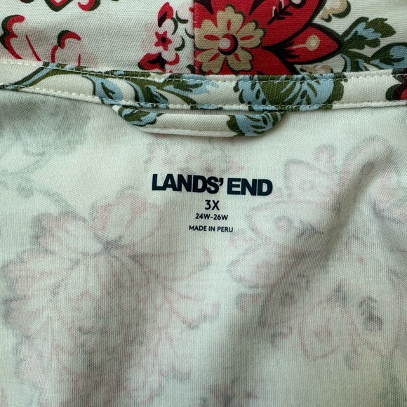 Lands End 100% cotton floral print robe - Picture 3 of 4
